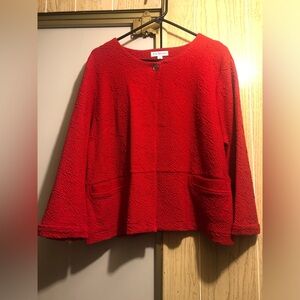Kim Rogers Red Crop Jacket size XL